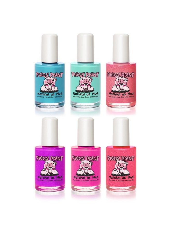 100% Nontoxic Girls Nail Polish Safe Crueltyfree Vegan & Low Odor For Kids Happy Girl (6 Polish Set)