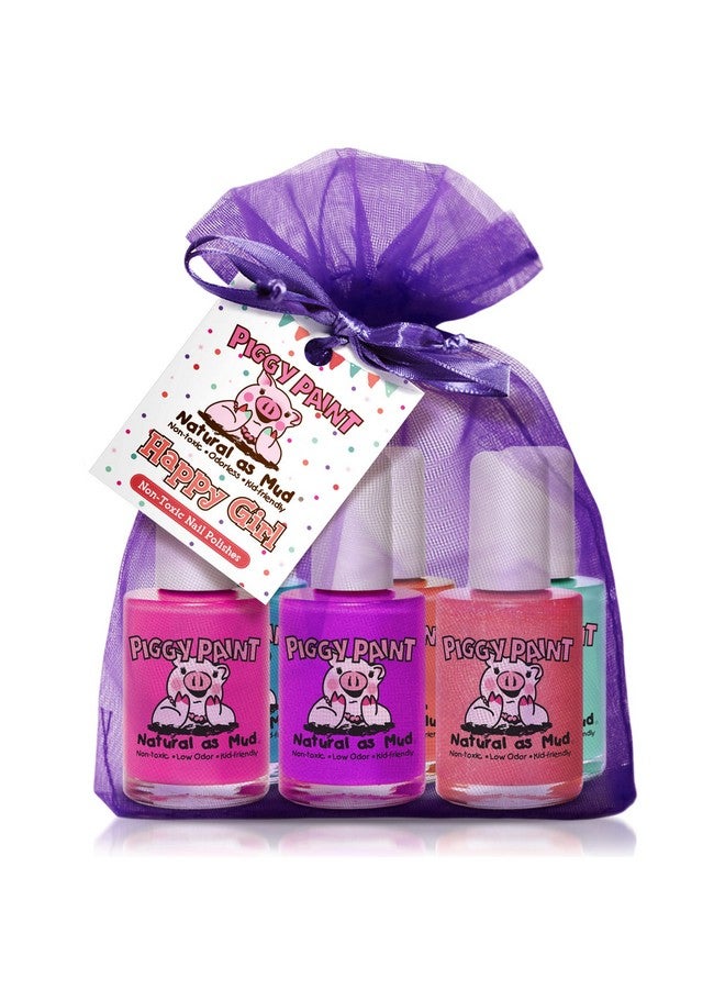 100% Nontoxic Girls Nail Polish Safe Crueltyfree Vegan & Low Odor For Kids Happy Girl (6 Polish Set)