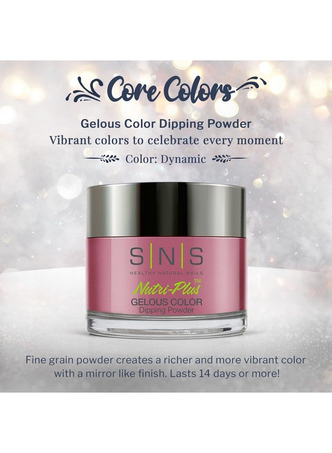 Sns Nail Dip Powder Gelous Color Dipping Powder Dynamic (Pink/Mauve Shimmer) Longlasting Dip Nail Color Lasts 14 Days Lowodor & No Uv Lamp Required 1Oz