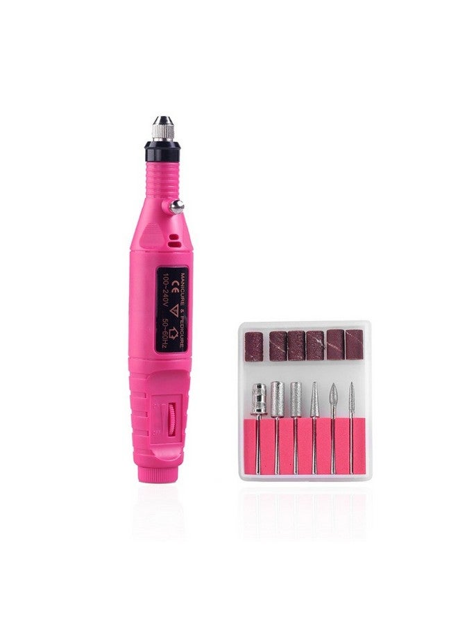 Electric Nail Drill Portable Electric Nail Drill Professional Nail File For Acrylic Gel Nails Manicure Pedicure Polishing With 6Pcs Nail Drill Bits Nail Art Tools Kit Nail Drill Machine