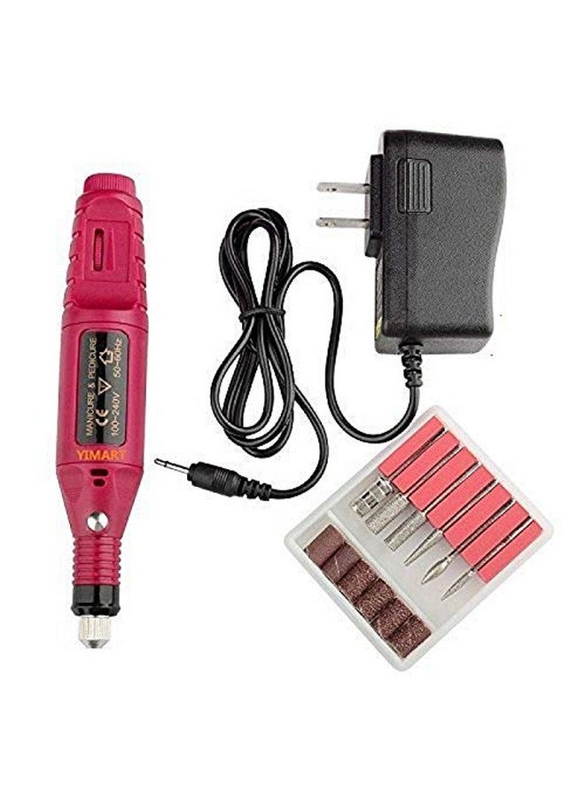 Electric Nail Drill Portable Electric Nail Drill Professional Nail File For Acrylic Gel Nails Manicure Pedicure Polishing With 6Pcs Nail Drill Bits Nail Art Tools Kit Nail Drill Machine