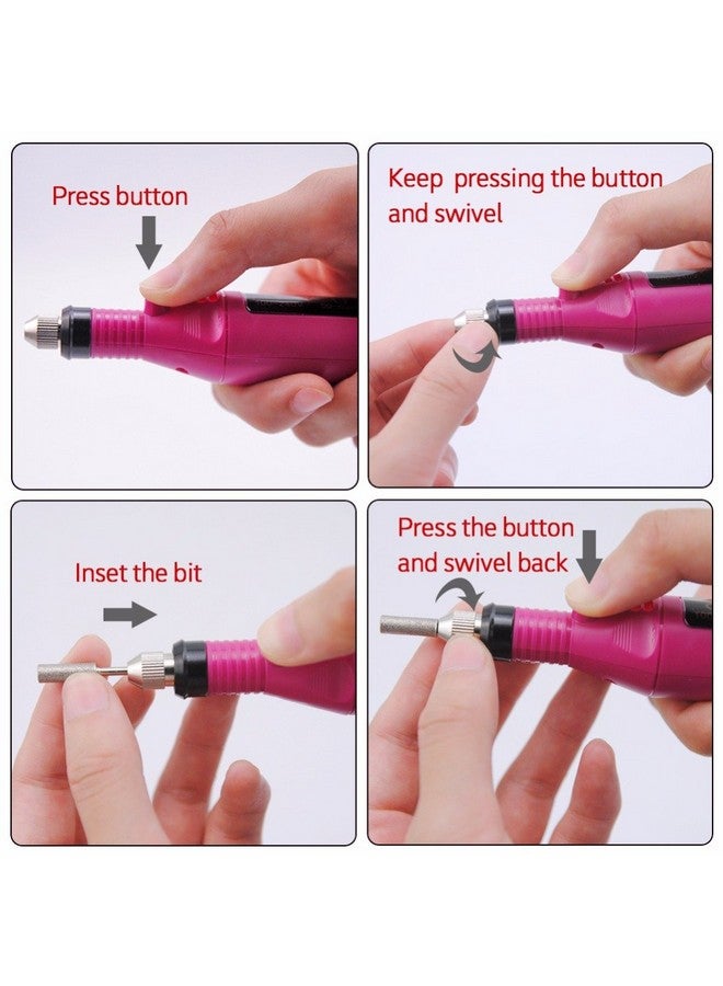 Electric Nail Drill Portable Electric Nail Drill Professional Nail File For Acrylic Gel Nails Manicure Pedicure Polishing With 6Pcs Nail Drill Bits Nail Art Tools Kit Nail Drill Machine