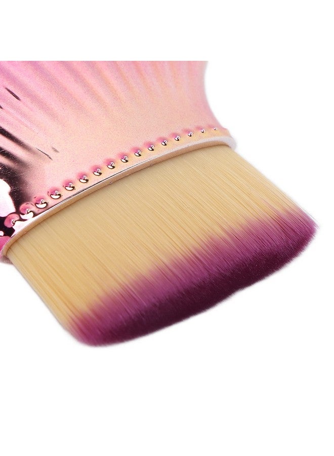 Soft Hair Cream Foundation Brush Mermaid Makeup Brushes Fashionable Blusher Makeup Brush Cosmetic Tool Fishtail Makeup Brush Fluffy Powder Brushes For Girl