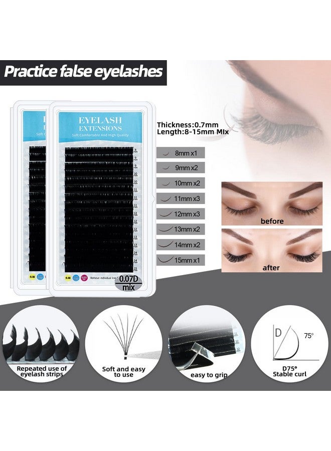 Lash Extension Kit Professional Eyelash Extensions Supplies Training For Beginners Mannequin Head Grafting Lash Usb Fan Lash Shampoo Brush Spraye 0.07D Curl Mix 815Mm Practice Eyelash Strips