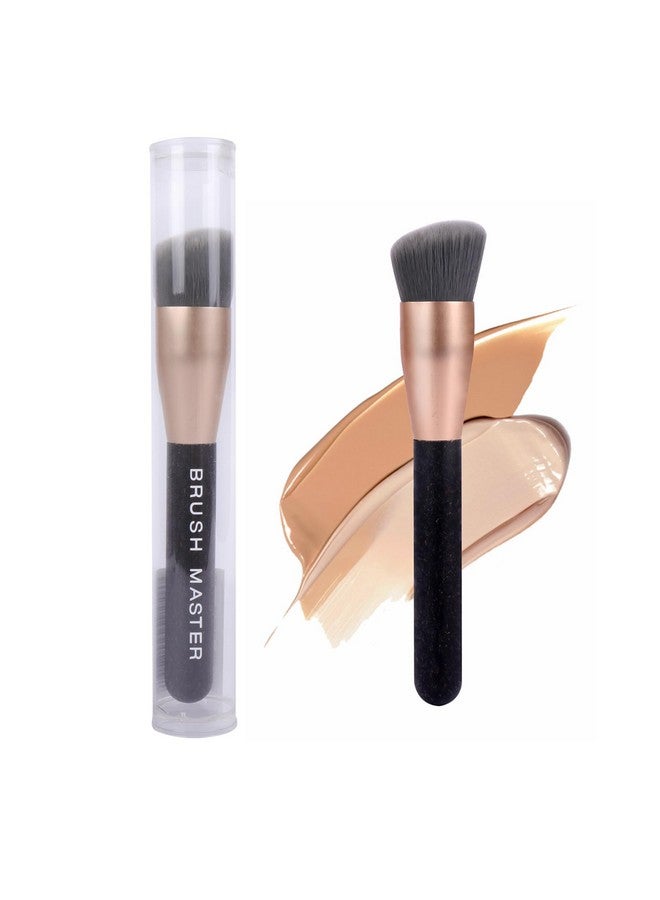Ecofriendly Foundation Brush For Liquid Makeup Professional Angled Flat Top Kabuki Brush Premium Quality Makeup Brush Vegan & Crueltyfree