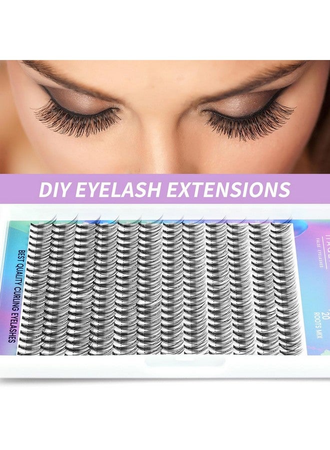 Cluster Lashes 912Mm Mixed Tray Diy Eyelash Extension Individual Lashes Clusters Extensions D Curl Natural Look 240Pcs (0.07D 912Mm)