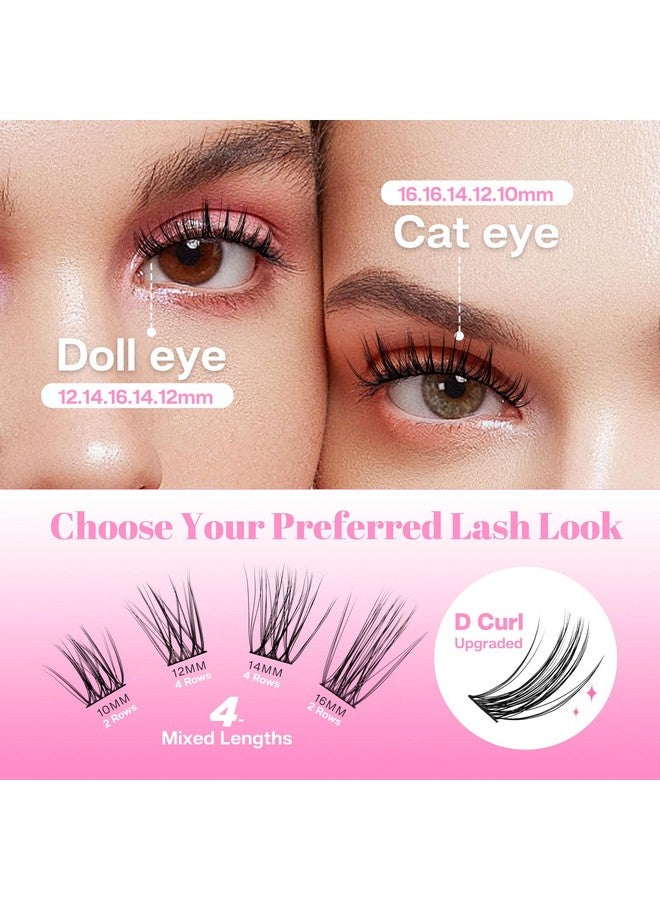 Lash Clusters Diy Cluster Eyelash Extensions 144Pcs Natural Cluster Lashes Mega Volume Individual Lashes Reusable Wispy Eyelash Clusters (Cdd12D1016Mix)