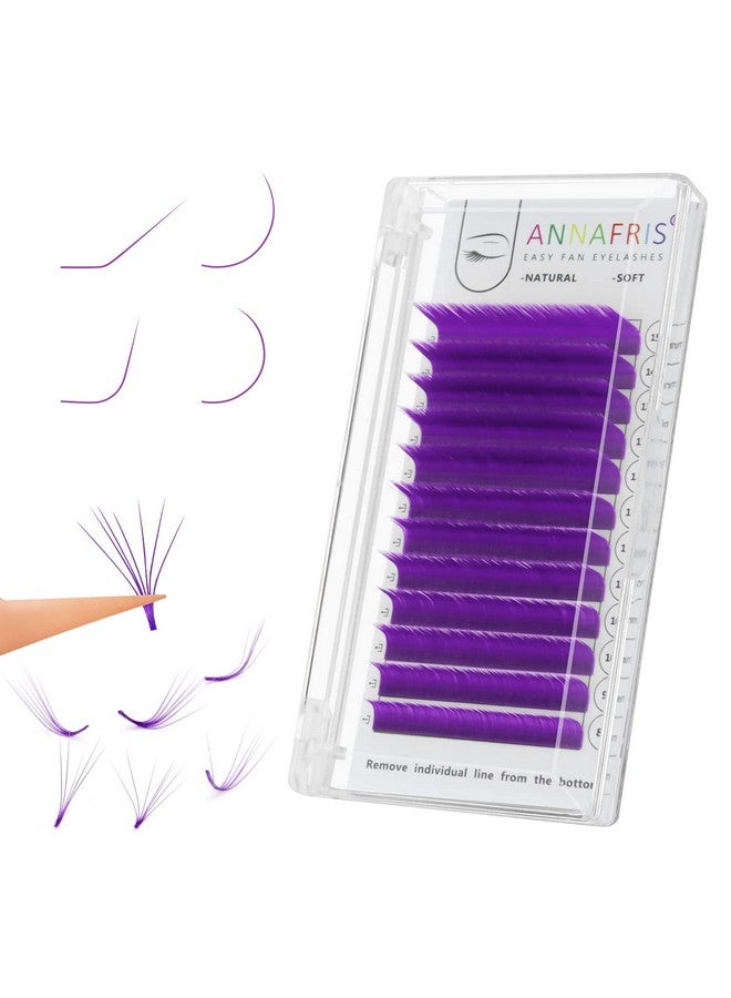 Colored Eyelash Extension Easy Fan Purple 0.07 L Curl 815Mm Mixed Volume Lash Extension Individual False Eye Lashes With Color By Annafris (Easy Fan Purple0.07 L 815Mm Mix)