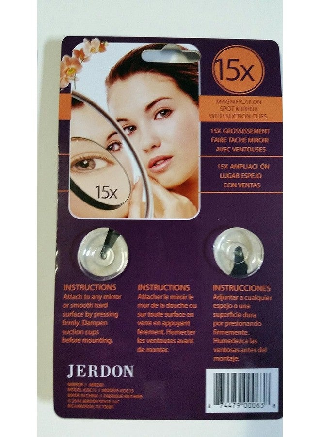 Black Spot Mirror 3Inch Diameter Makeup Mirror With Suction Cups For Wallmounting 15X Magnification Jsc15