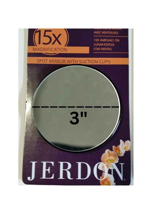 Black Spot Mirror 3Inch Diameter Makeup Mirror With Suction Cups For Wallmounting 15X Magnification Jsc15