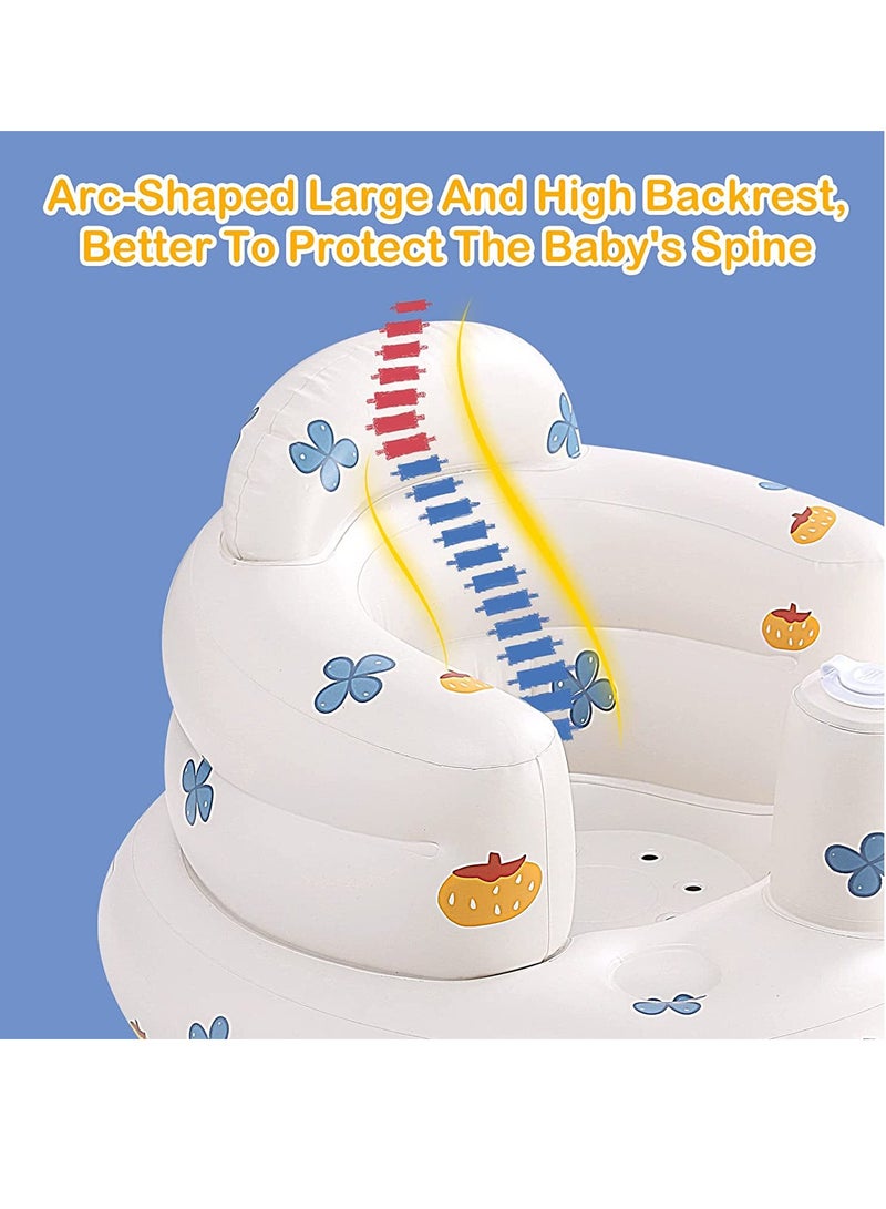 Baby Inflatable Seat for Sitting up 3 Months Infant Air Pump Back Support Sofa Built in Pump Baby Support Seat Summer Toddler Chair for Sitting up Baby Shower Chair Boys Girls Gifts
