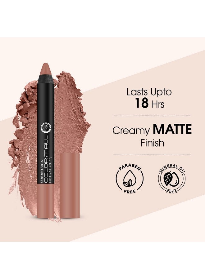 Color It All Lip Crayon Lipstick Long Lasting Lip Crayon Matte Lipstick Waterproof Highly Pigmented Non Transfer Lip Crayon For Women (Rusty Nude & Nude Bomb)