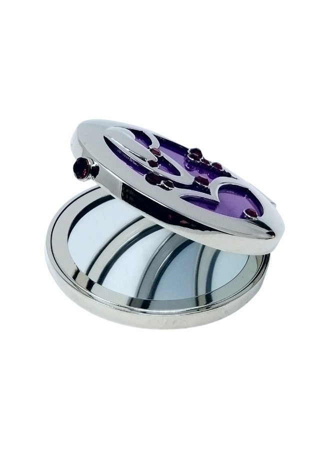 Compact Mirror Interlocking Heart