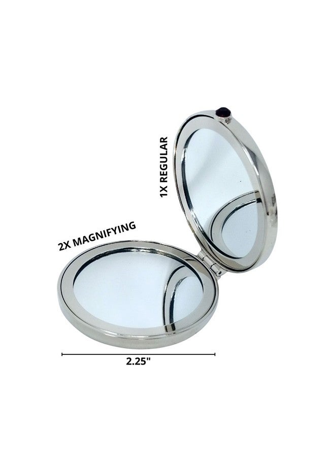 Compact Mirror Interlocking Heart