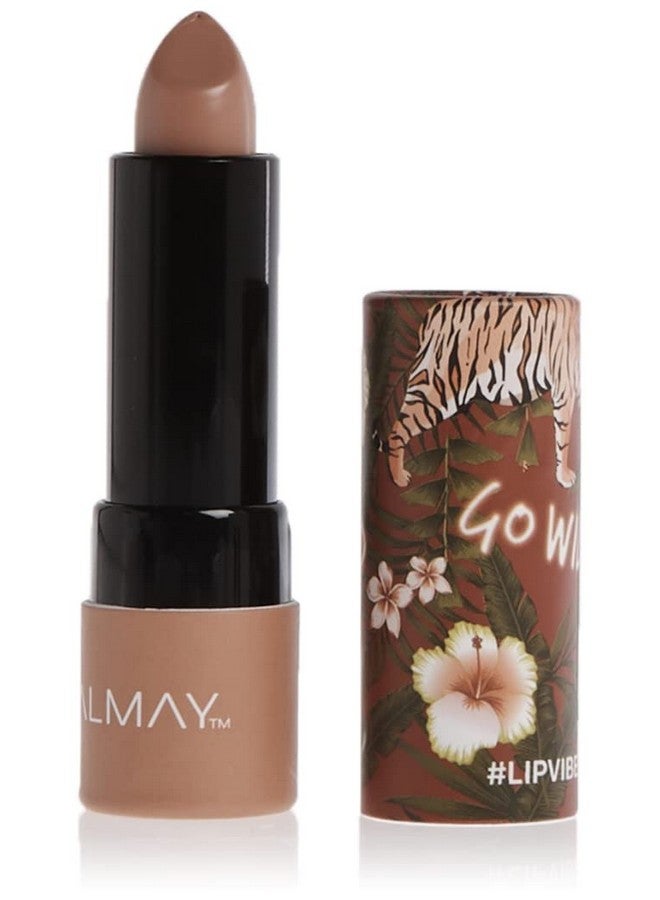 Lip Vibes Lipstick With Vitamin E Oil & Shea Butter Matte Cream Finish Hypoallergenic Go Wild 0.14 Oz