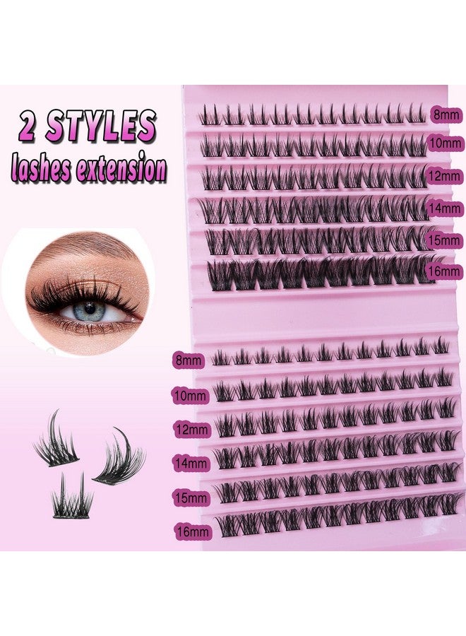 Manga Lash Clusters Kit 2 Styles D Curl Wispy Eyelash Extension Kit 816Mm 132Pcs Individual Lashes Kit With Bond And Seal And Eyelashes Clusters Tweezers Diy At Home By Befacl