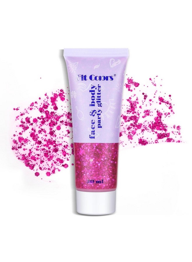 Long Lasting Rose Body Glitter Holographic Sparkling Cosmetic Grade Chunky Glitter For Face Hair (Rose)