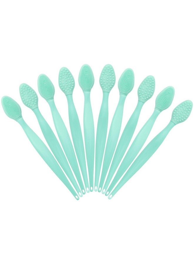 10 Pcs Lip Scrub Brush Ooloveminso Silicone Lip Scrubber Exfoliator Tool Soft Doubleside Lip Brush Exfoliating For Dark Lips Lip Care And Beautygreen