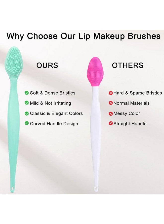 10 Pcs Lip Scrub Brush Ooloveminso Silicone Lip Scrubber Exfoliator Tool Soft Doubleside Lip Brush Exfoliating For Dark Lips Lip Care And Beautygreen