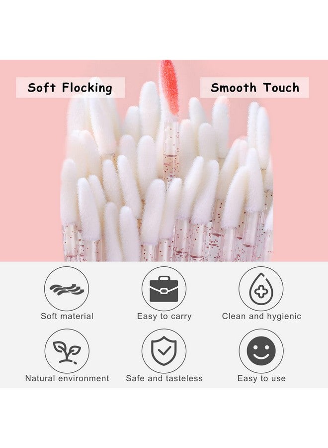 Disposable Lip Brushes 100 Pcs Lip Applicator Lip Gloss Brushes Lipstick Lip Wands Makeup Beauty Brushes For Lipstick Lip Gloss Lip Mask Eyeshadow Pink