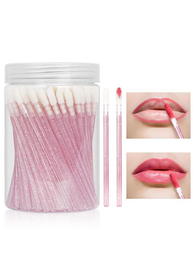 Disposable Lip Brushes 100 Pcs Lip Applicator Lip Gloss Brushes Lipstick Lip Wands Makeup Beauty Brushes For Lipstick Lip Gloss Lip Mask Eyeshadow Pink