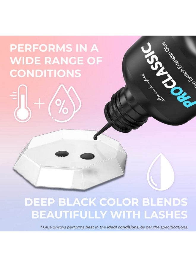 Super Strong Classic Eyelash Extension Glue For Professionals Strongest Black Lash Adhesive For Long Lasting Semi Permanent Individual Lash Extensions 12S Fastest Drying & Up To 6 Weeks Retention