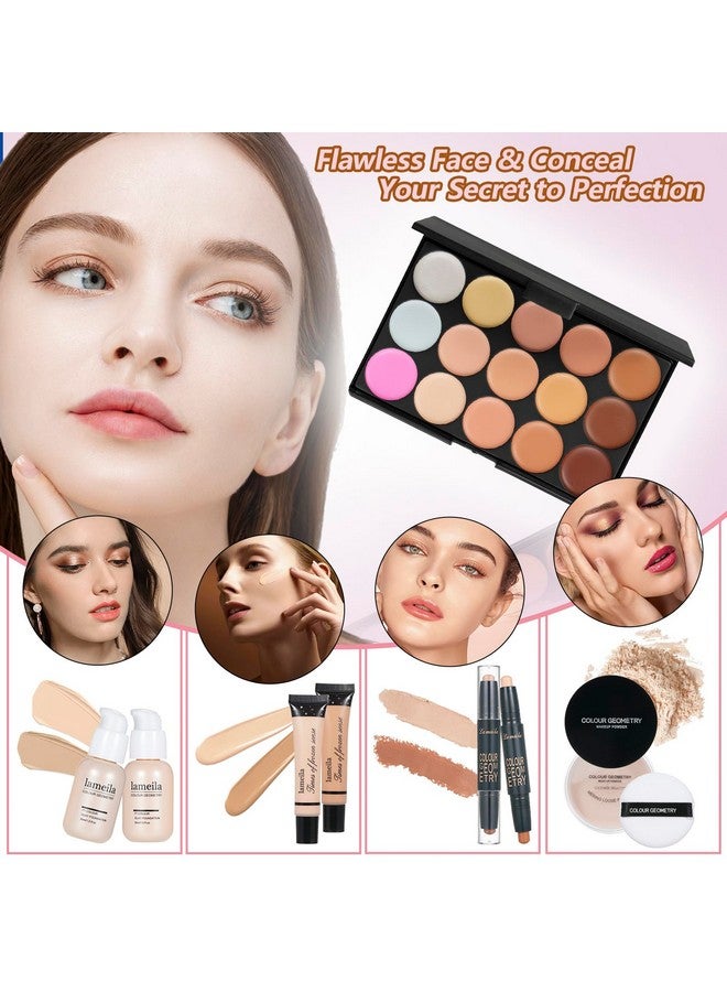 Makeup Kit Makeup Sets For Teens Makeup Kits For Women Teenagers Make Up Eyeshadow Palette Foundation Concealer Lipgloss Loose Powder Makeup Kit For Women Full Kit