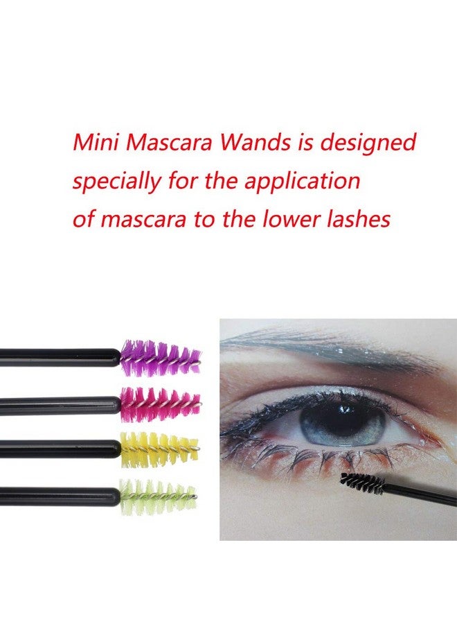 400 Pack Mascara Wands Mini Disposable Eyelash Brushes For Extensions Eye Lash Wand Brow Brush Makeup Tool Bulk 8 Colors