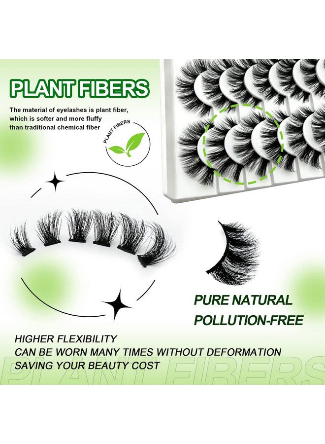 Cluster Lashes Mink False Eyelashes Fluffy Cat Eye Individual Lash That Look Like Extension 120 Clusters 1016Mm Wispy 6D Volume Fake Eyelash Kit Natural Soft Handmade Eyelash Clusters Pack By Kmilro