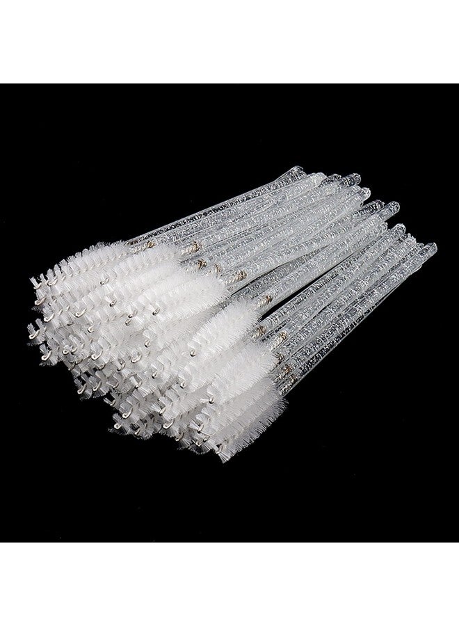 300Pcs Disposable Mascara Wands Spoolie Brush Crystal Eyebrow Brushes Eyelash Extension Applicator Makeup Kits.Myaokueup (Whitewhite)