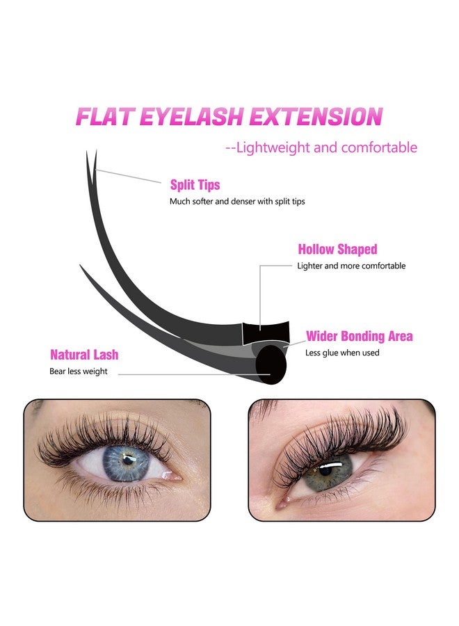 Classic Lash Extensions Flat Lashes Eyelash Extensions 0.15Mm D Curl Ellipse Eyelash Extensions 815Mm Mixed Black Matte Individual Lashes Salon Use(Flatd0.15815Mm)