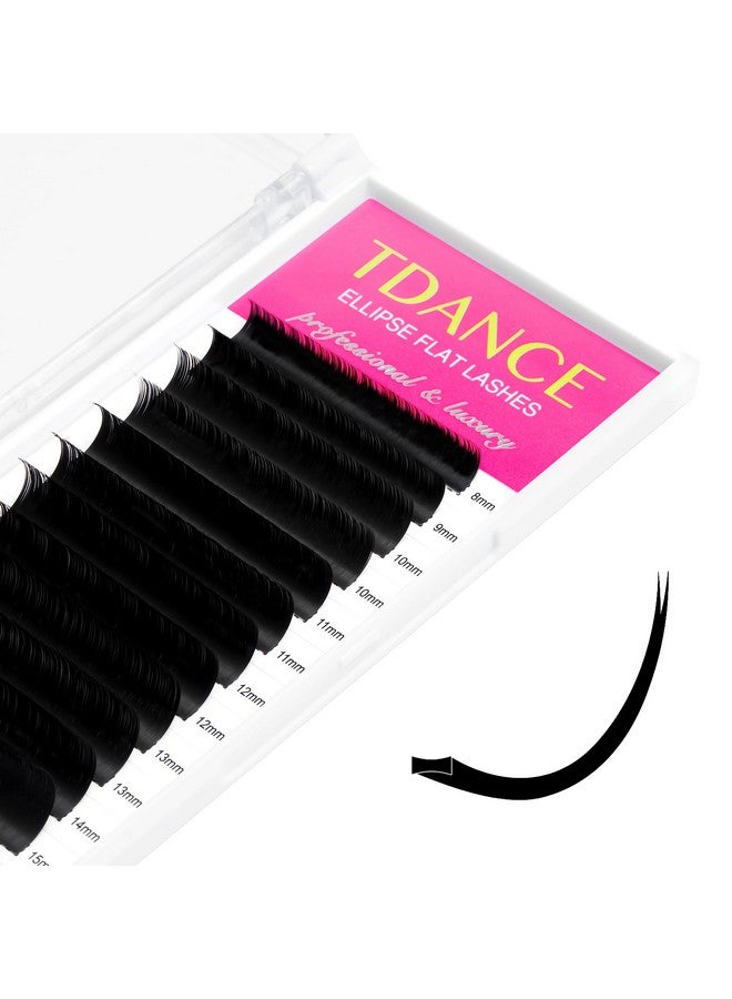 Classic Lash Extensions Flat Lashes Eyelash Extensions 0.15Mm D Curl Ellipse Eyelash Extensions 815Mm Mixed Black Matte Individual Lashes Salon Use(Flatd0.15815Mm)