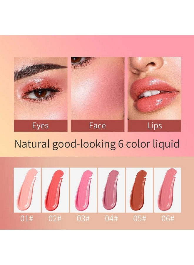 Liquid Blush Makeup Wand For Cheek Tint Cream Blush Liquid With Cushion Applicator Lightweight Blendable Blush Stick Makeup Naturallooking Glow Dewy Finish Lasting(Nude Pinkcool Pinkdark Rose)