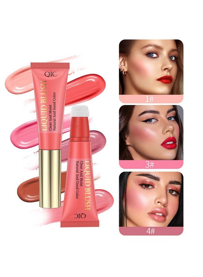 Liquid Blush Makeup Wand For Cheek Tint Cream Blush Liquid With Cushion Applicator Lightweight Blendable Blush Stick Makeup Naturallooking Glow Dewy Finish Lasting(Nude Pinkcool Pinkdark Rose)