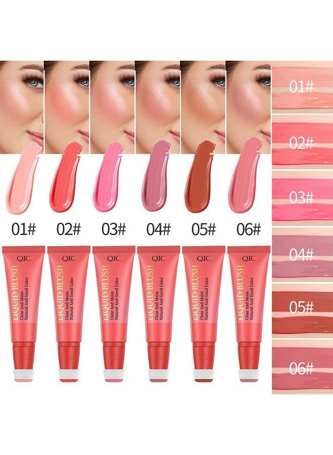 Liquid Blush Makeup Wand For Cheek Tint Cream Blush Liquid With Cushion Applicator Lightweight Blendable Blush Stick Makeup Naturallooking Glow Dewy Finish Lasting(Nude Pinkcool Pinkdark Rose)