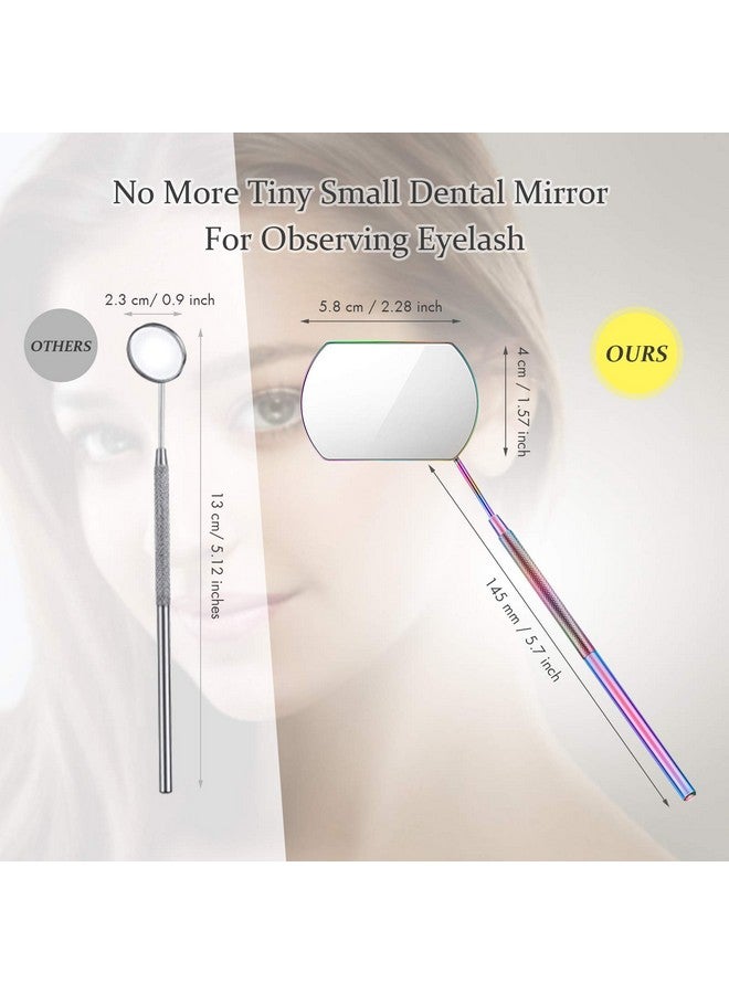 4 Pieces Mirror For Eyelash Lash Mirror For Eyelash Extensions Square Mirror Stainless Steel Eyelash Mirror Dental Mirror Lash Tools Beautiful Mirror