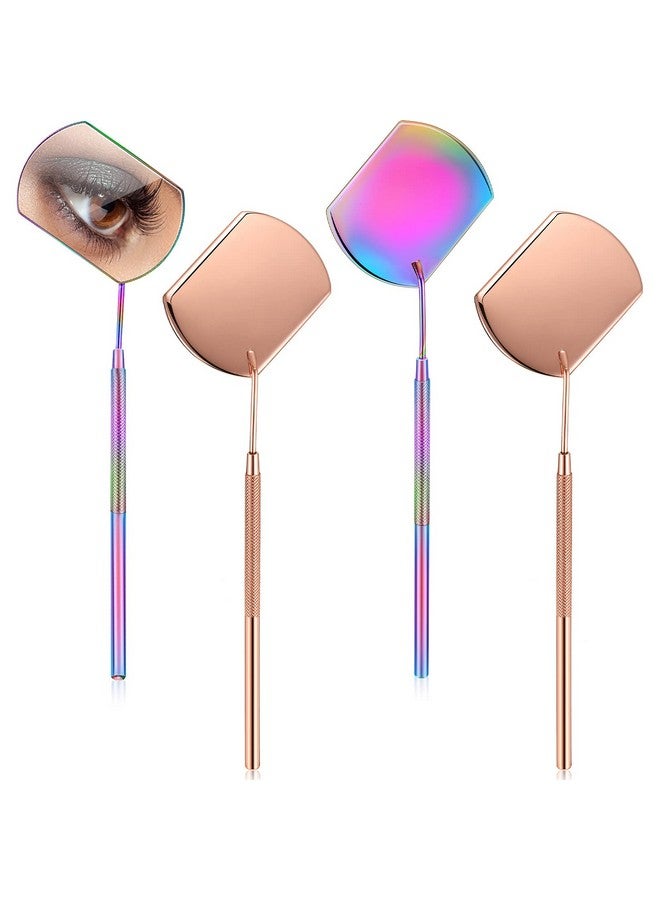 4 Pieces Mirror For Eyelash Lash Mirror For Eyelash Extensions Square Mirror Stainless Steel Eyelash Mirror Dental Mirror Lash Tools Beautiful Mirror