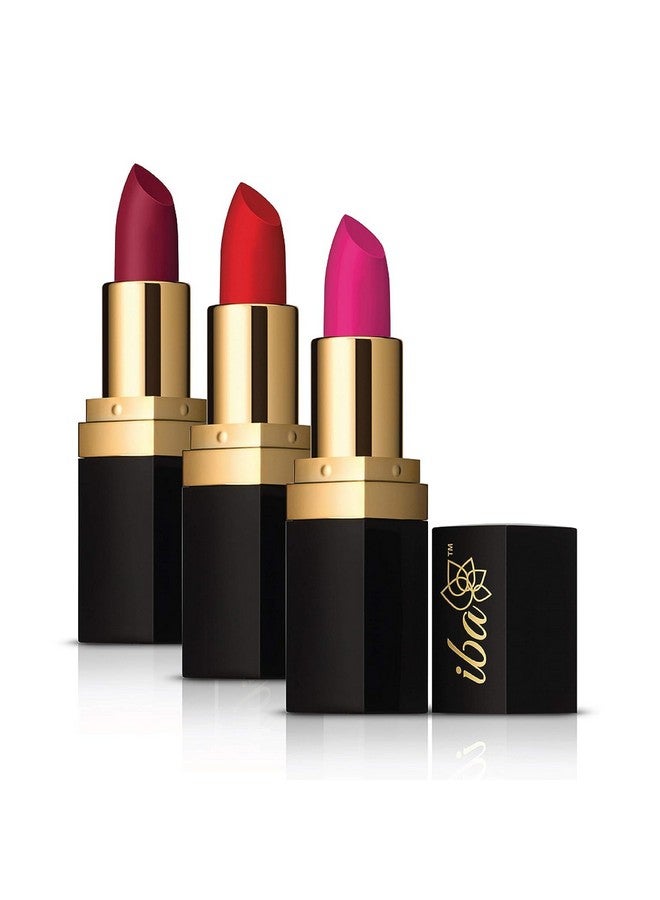 Party Ready Long Stay Matte Combo Pack Of 3 Multicolour (M06 Bold Red + M12 Pink Orchid + M09 Berry Punch) For Women Highly Pigmented