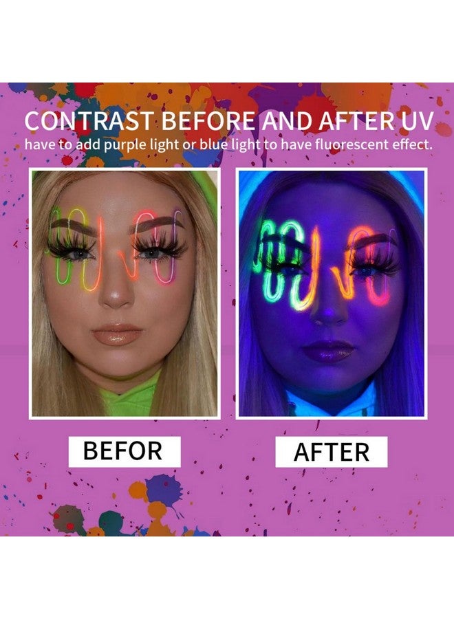 12 Color Matte Liquid Eyeliner Set Uv Glow Neon Eye Liner Pen Waterproof Smudgeproof Long Lasting Eyeliner Eye Makeup Gift Kit For Women And Girls (Set 03)