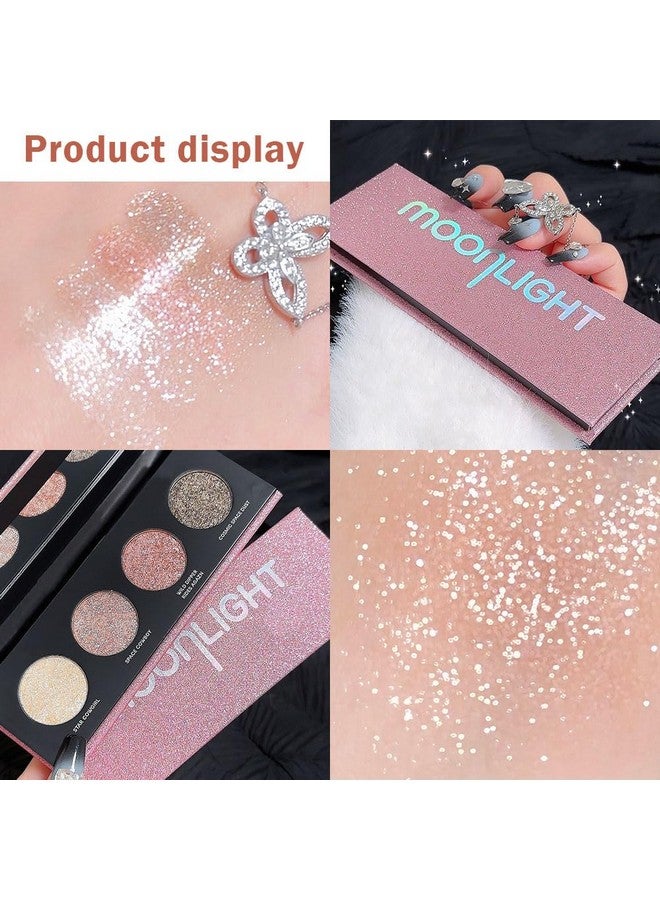 4 Colors Highlight Pinkpurple Eyeshadow Palette Shany Cosmetics Shimmer Eyeshadow Palette Crueltyfree And Vegan Formula Glitter Shimmer Eyeshadow For Professional Makeup