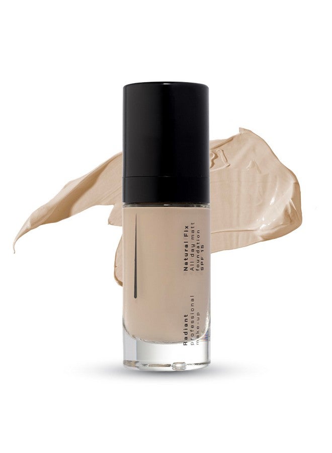 Radiant Professional Natural Fix All Day Matte Cream Foundation Long Wear High Coverage Face Makeup Foundation With Spf 15 Oil Free Matte Finish For All Skin Types1.01 Oz. (00 Alabaster)