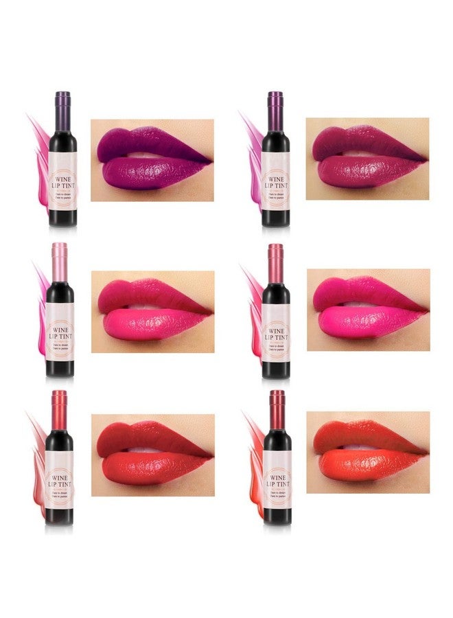 Wine Lip Tint6 Colors Wine Lip Gloss Setwine Liquid Lipstickliquid Wine Lip Glossmatte Lip Stain Long Lasting Waterproof Matte Lip Gloss Setcreates Natural Moisturizing Lip Gloss Easily