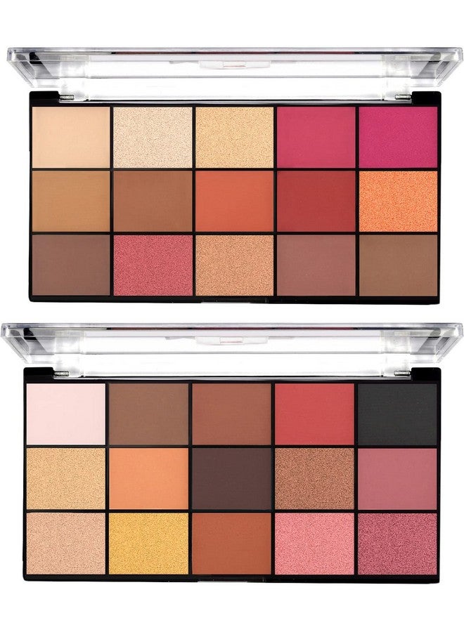 30 Shades Ultra Pigmented Fantasy Eyeshadow Palette Powder (Shade01+02) Multicolor Shimmery Finish
