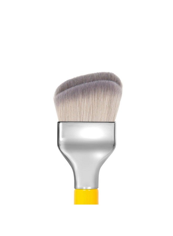 Professional Makeup Brush Studio Series 971 Large Slanted Double Dome Blender With Soft Synthetic Fibers For Quick & Easy Application And Blending (Yellow 1Pc)