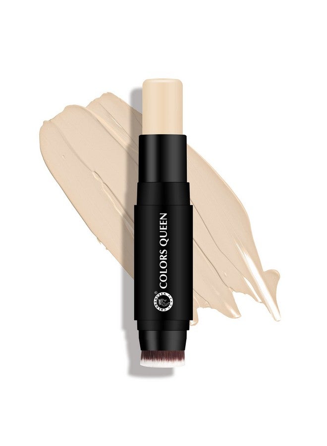 Fix & Blend Matte Foundation Stick Full Coverage Foundation For Face Makeup With Natural Matte Finish Waterproof Foundation With Inbuilt Blending Brush (01 Ivory 12G)