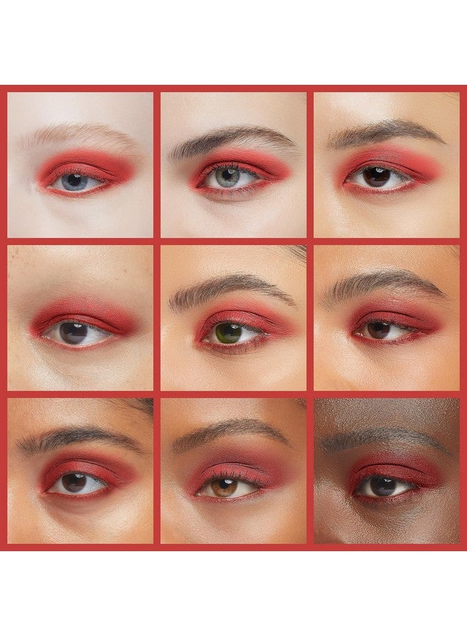 Single Eyeshadow Powder Palette Matte Red High Pigment Longwear Eye Makeup For Day & Night