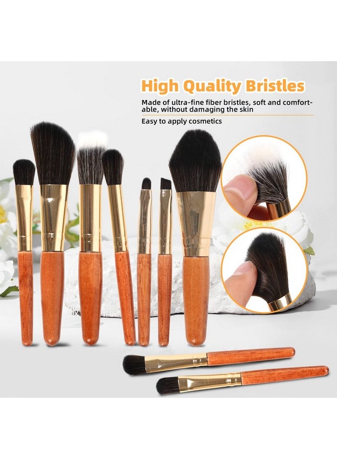 9Pcs Travel Makeup Brushes Set Mini Make Up Brushes With Case Portable Synthetic Brushes For Foundation Blush Powder Eye Shadow Cosmetics