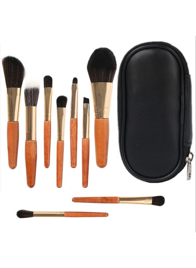 9Pcs Travel Makeup Brushes Set Mini Make Up Brushes With Case Portable Synthetic Brushes For Foundation Blush Powder Eye Shadow Cosmetics