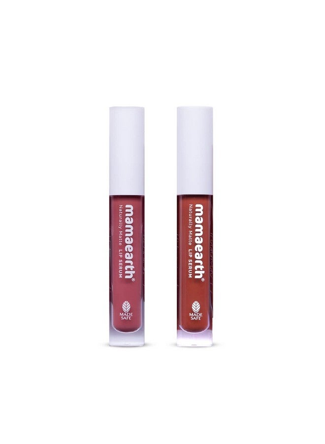 Naturally Matte Lip Serum Combo For Long Stay Rosy Nude & Chocolate Truffle (3 Ml + 3 Ml)