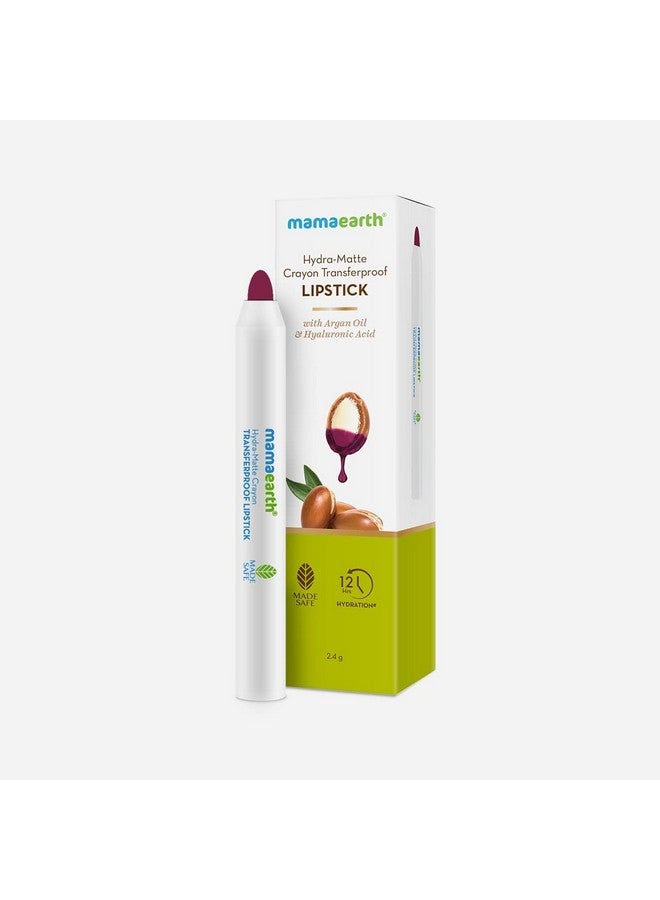 Hydramatte Crayon Transferproof Lipstick With Argan Oil & Hyaluronic Acid 04 Passionfruit Wine 2.4 G